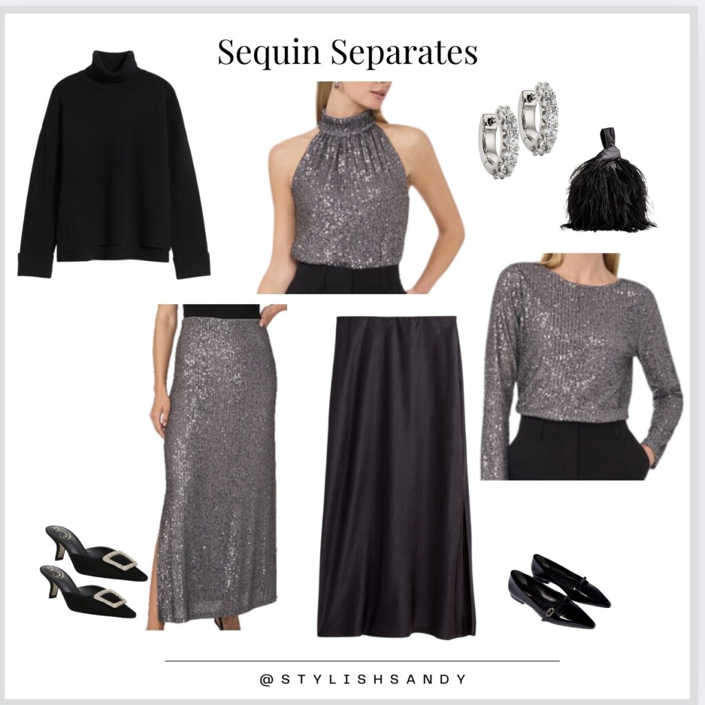 sequin separates holiday outfit